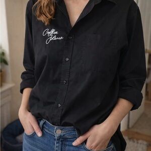 Upcycled “Coffee Please” Shirt